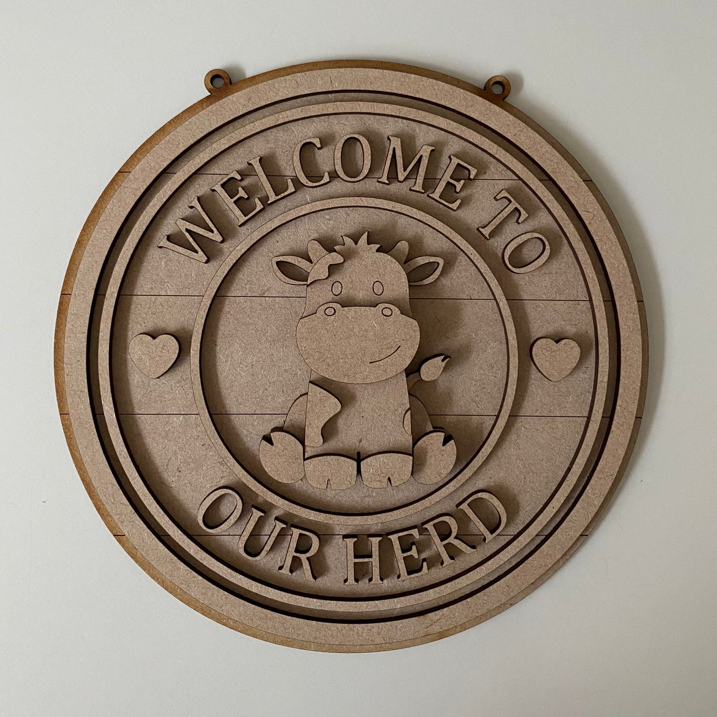 20cm Welcome To Our Herd Sign