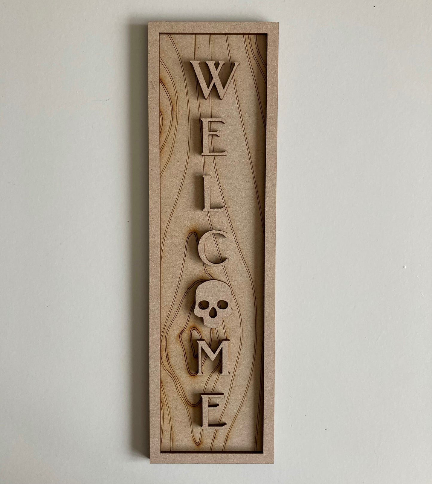 30cm Welcome Skull Rectangle Sign