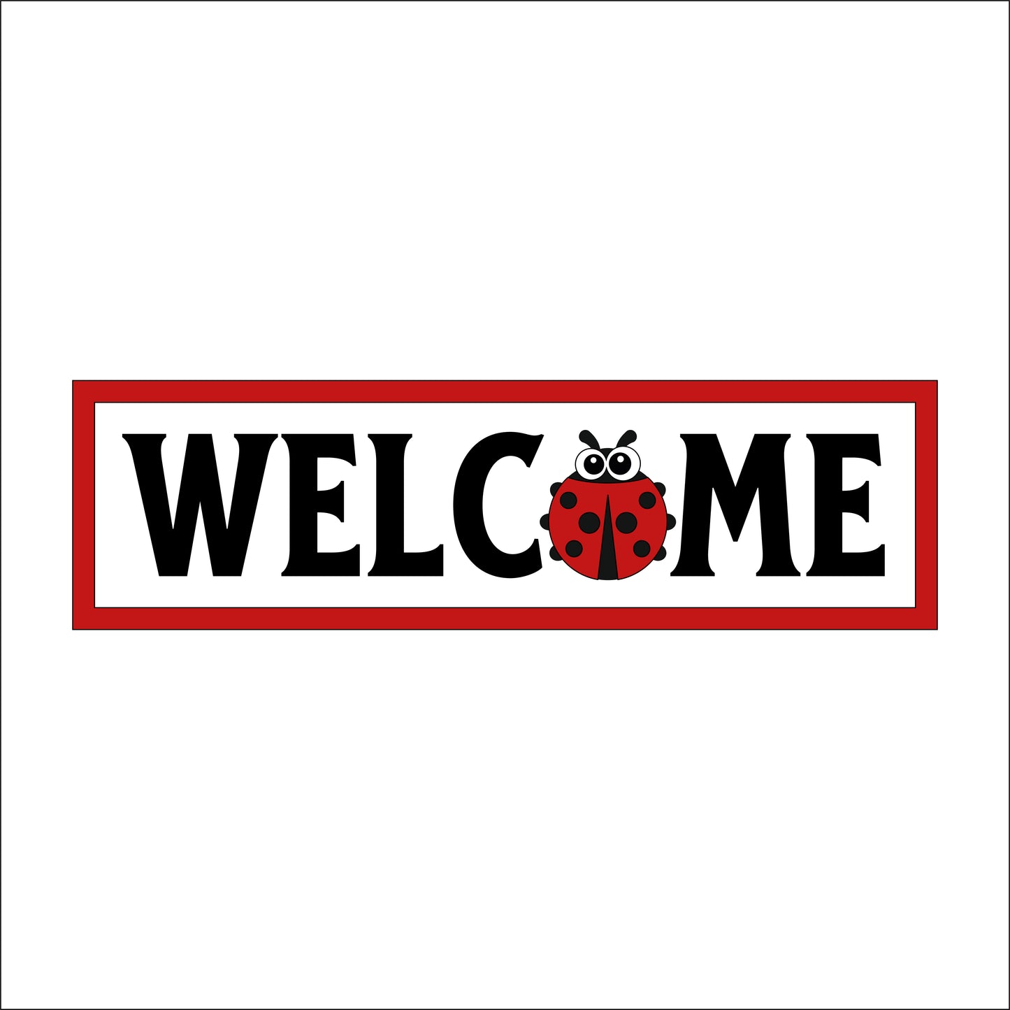 30cm Welcome Ladybird Sign