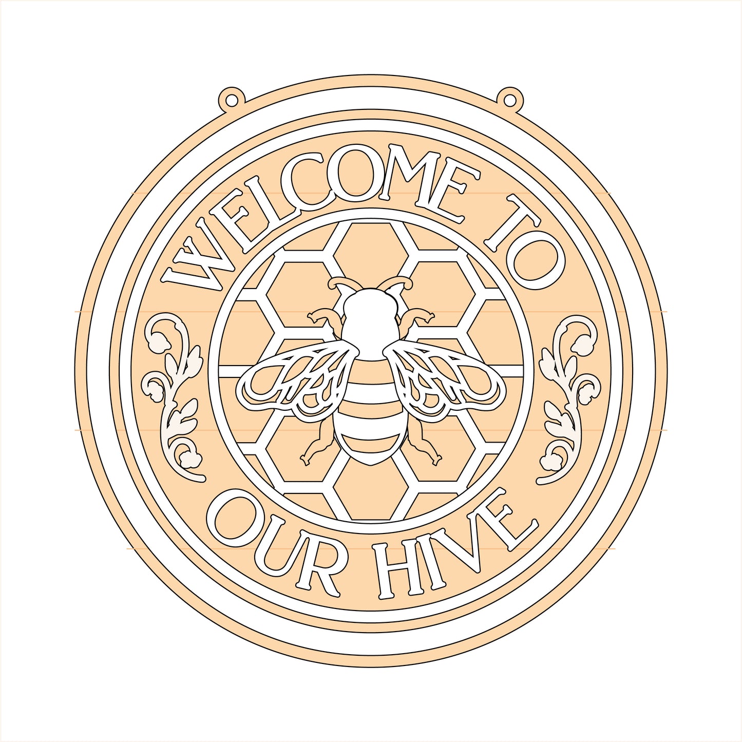 20cm Welcome To Our Hive Sign