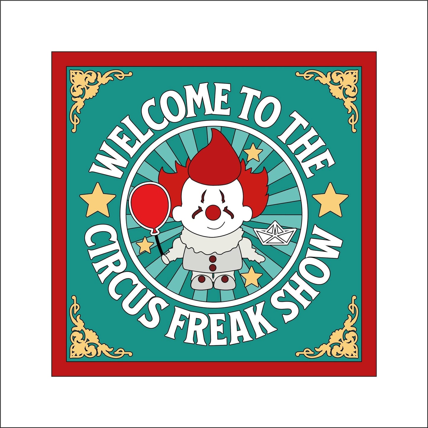 19cm Welcome To The Circus Freak Show Sign