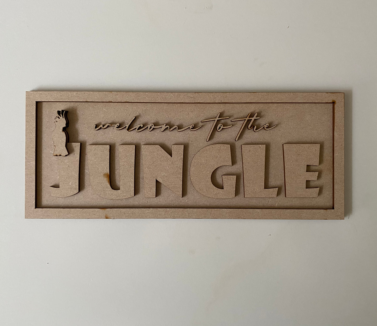 30cm Welcome To The Jungle Rectangle Sign