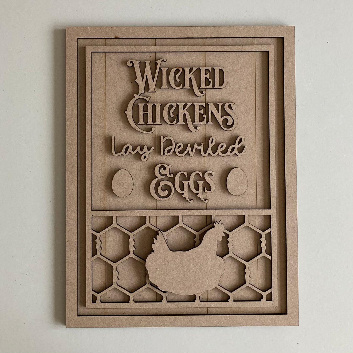 28.5cm Wicked Chickens Lay Deviled Eggs Sign