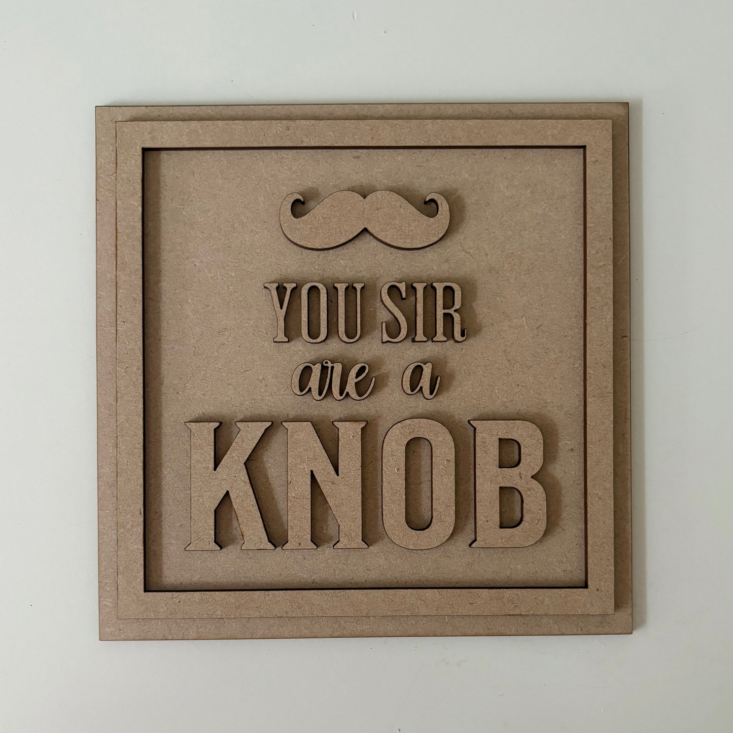 19cm You Sir Are A Knob Square Sign