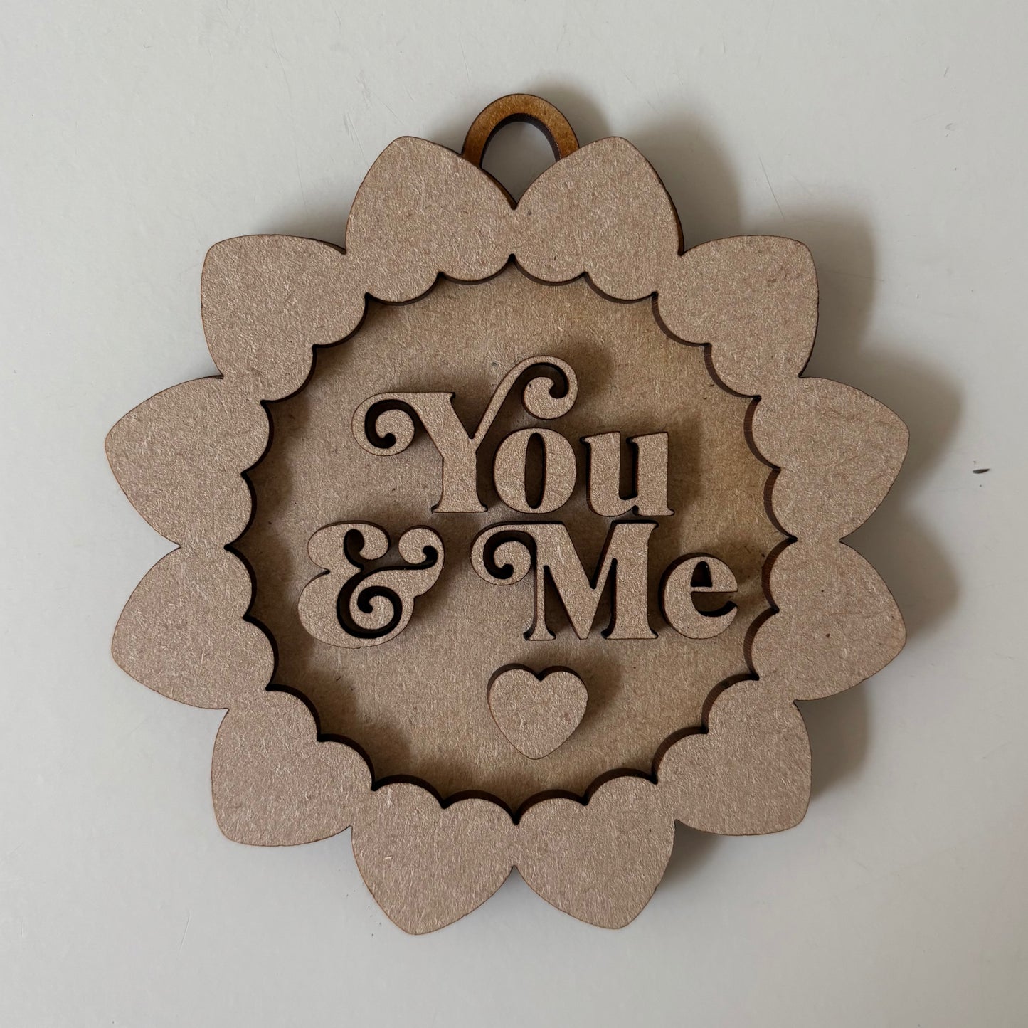 10cm You & Me Heart Border Bauble