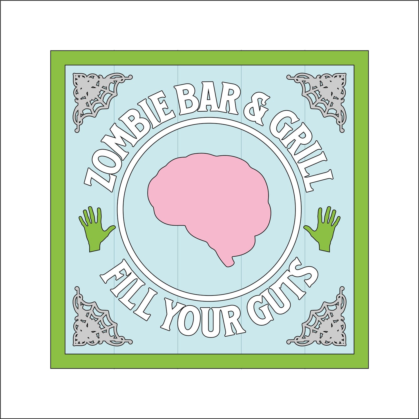 19cm Zombie Bar & Grill Sign