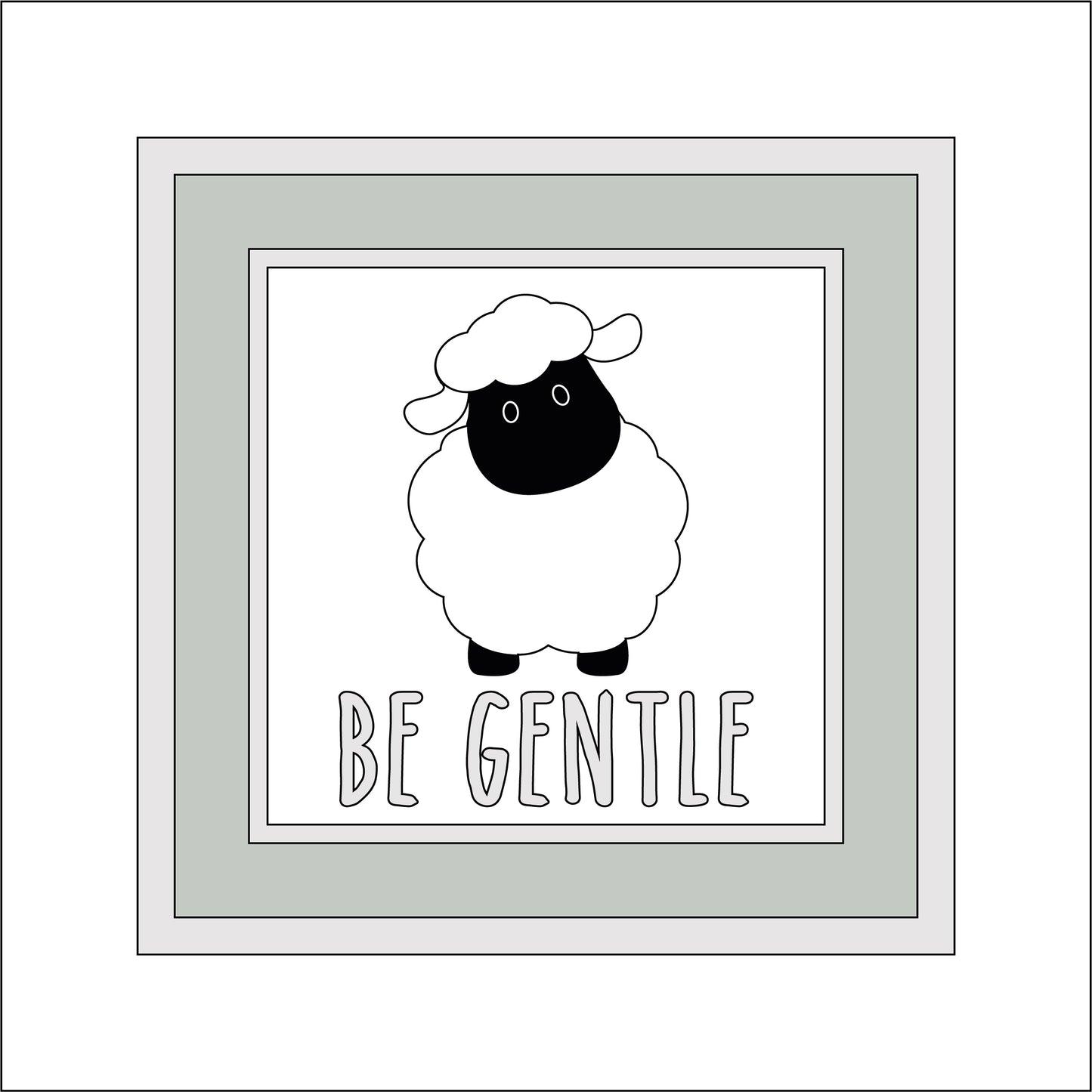 15cm Be Gentle Sheep Sign