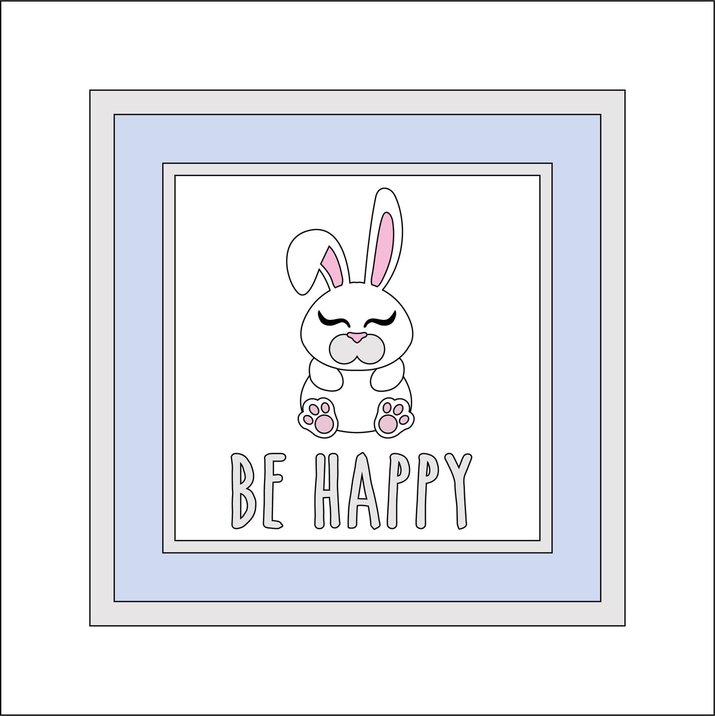15cm Be Happy Bunny Sign