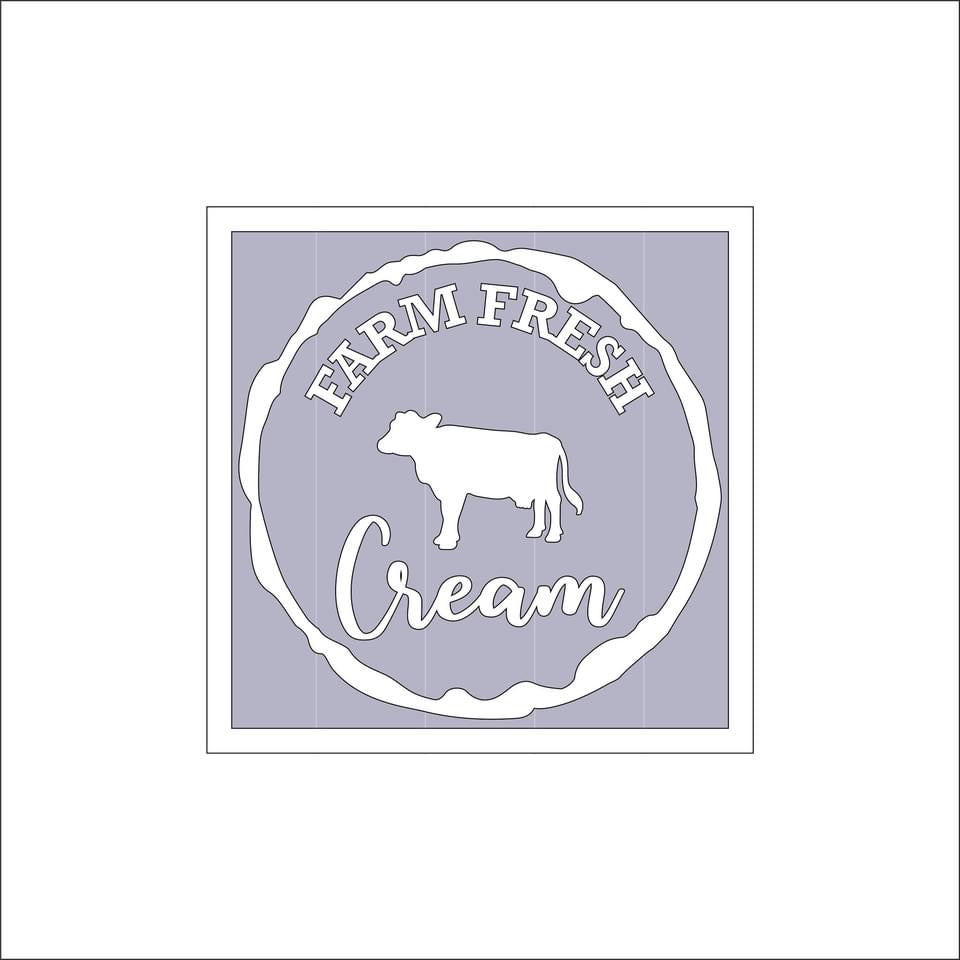 19cm Farm Fresh Milk Cream Sign