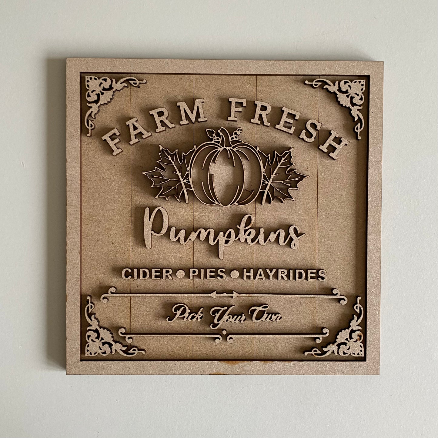 19cm Farm Fresh Pumpkins Sign