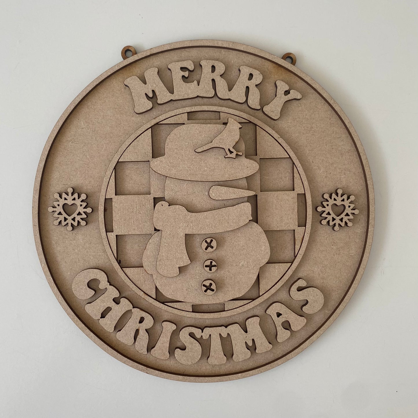 20cm Merry Christmas Snowman Sign