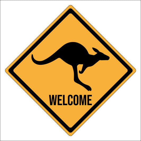 27.8cm Welcome Kangaroo Sign