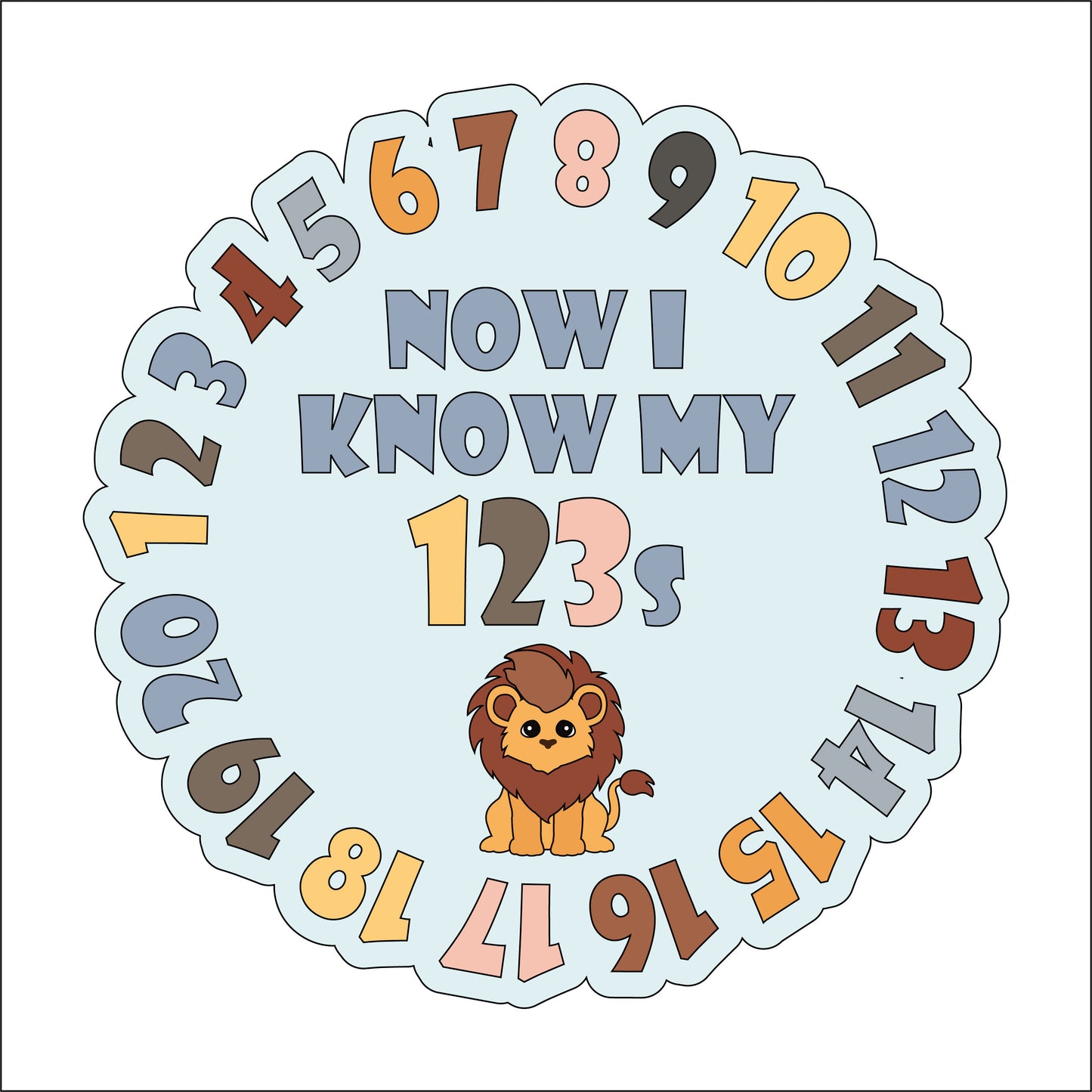 20cm Numbers Jungle Sign