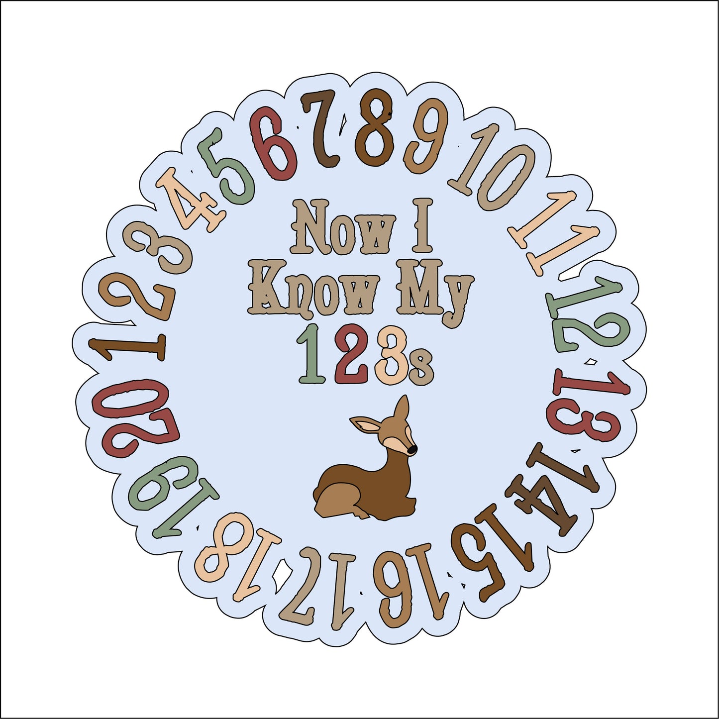 20cm Numbers Woodland Sign