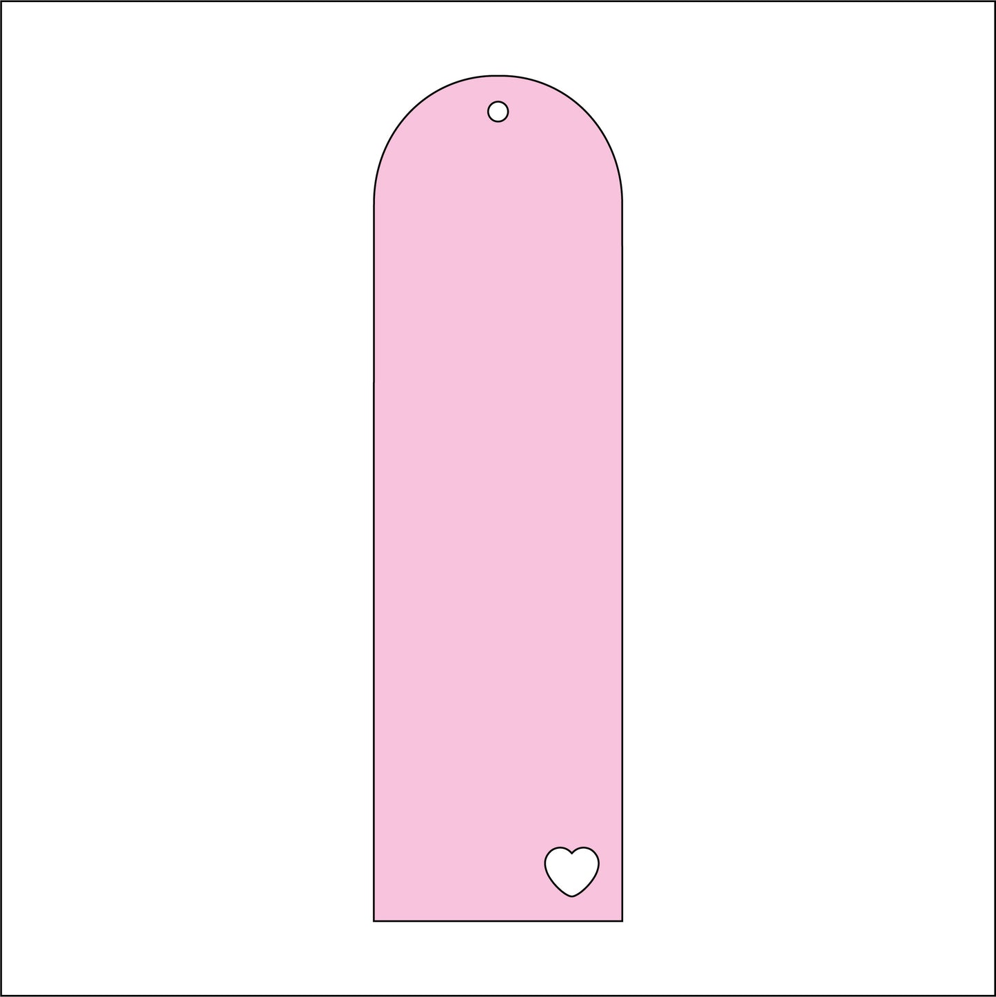 17cm Arch Bookmark With Heart Cutout