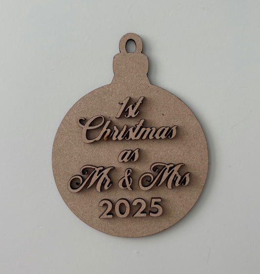 13cm 1st Christmas As Mr & Mrs Bauble
