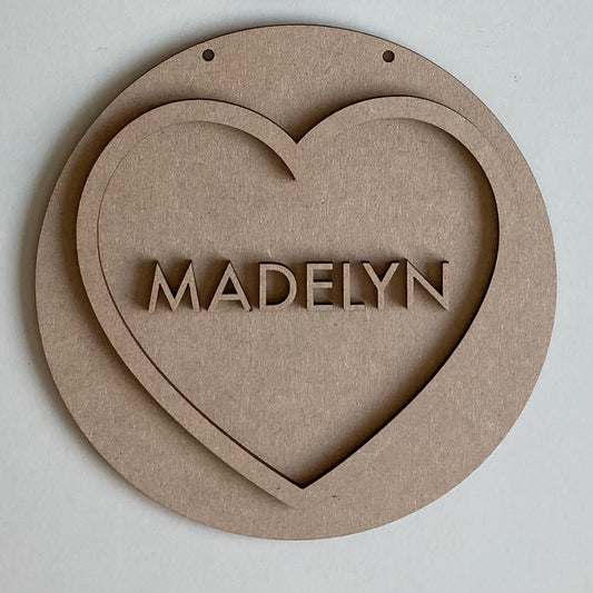 20cm Personalised Love Heart Sign