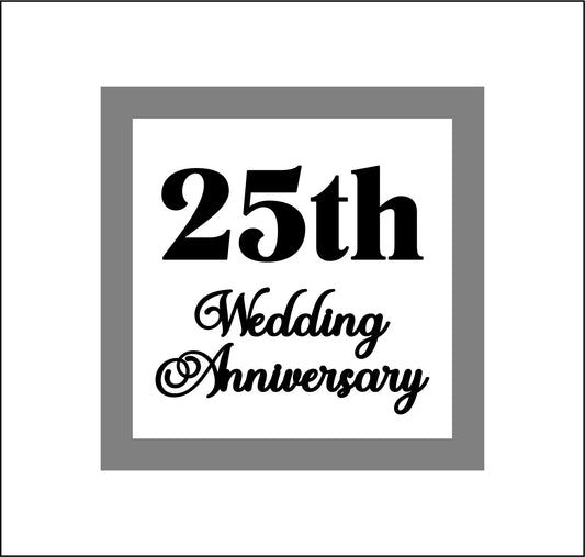 25th Wedding Anniversary Mini Frame