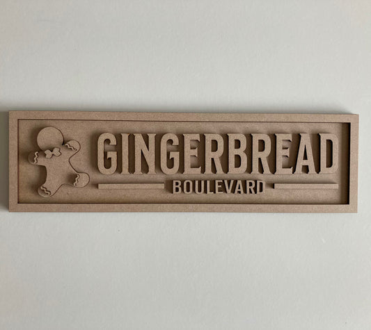 30cm Gingerbread Boulevard Sign