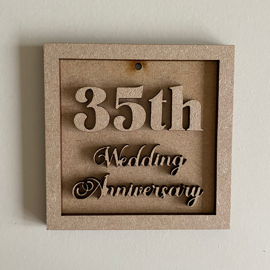 35th Wedding Anniversary Mini Frame