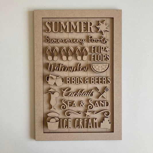 30cm Summer Words Sign