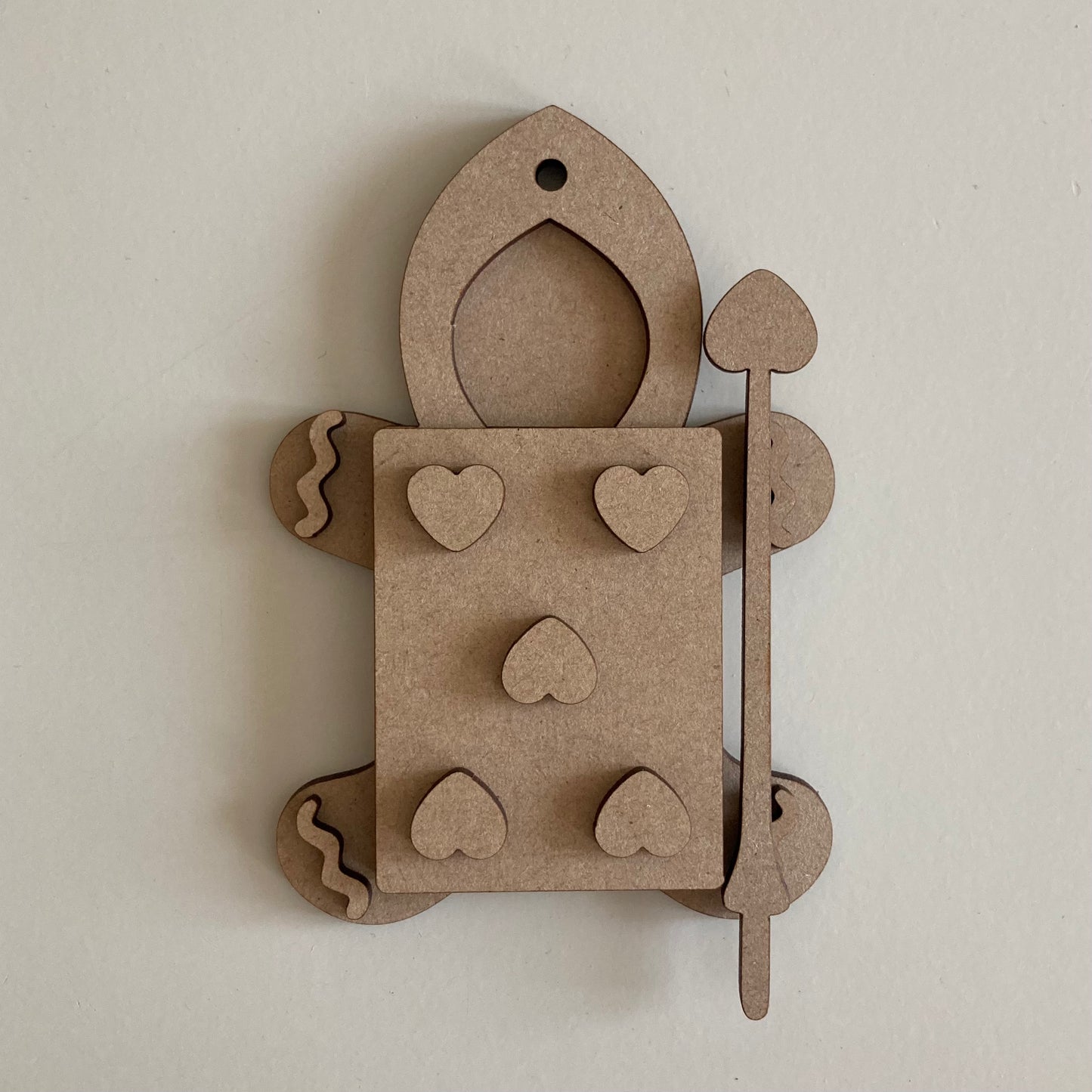 10cm 5 Of Hearts Card Gingerbread Character