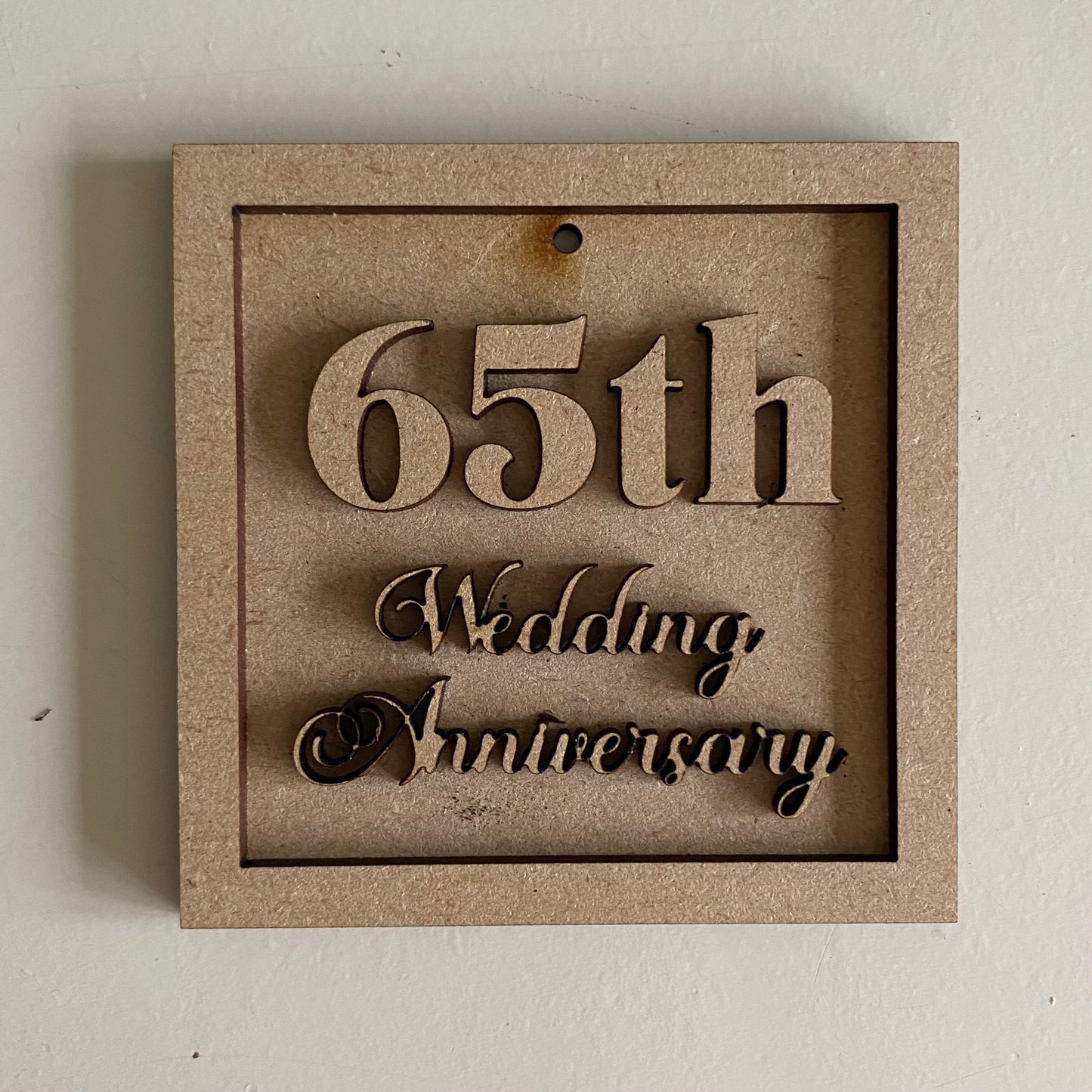 65th Wedding Anniversary Mini Frame