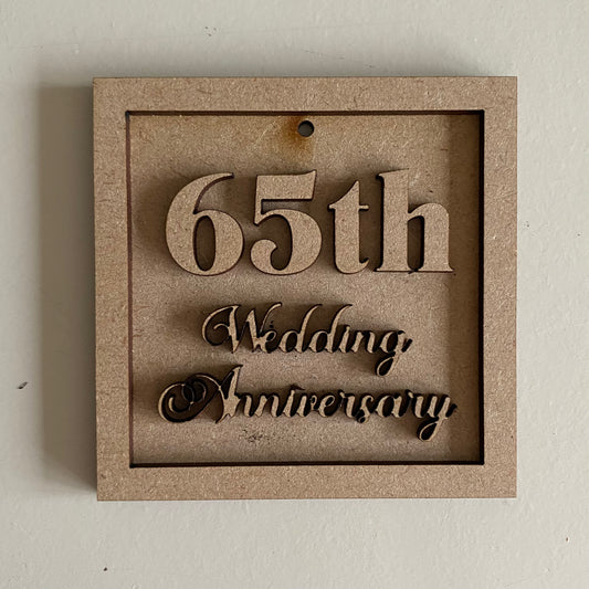 65th Wedding Anniversary Mini Frame