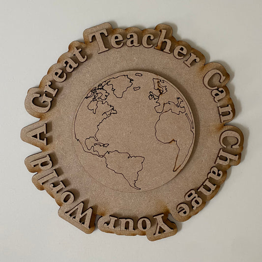 20cm A Great Teacher Changes Your World Sign
