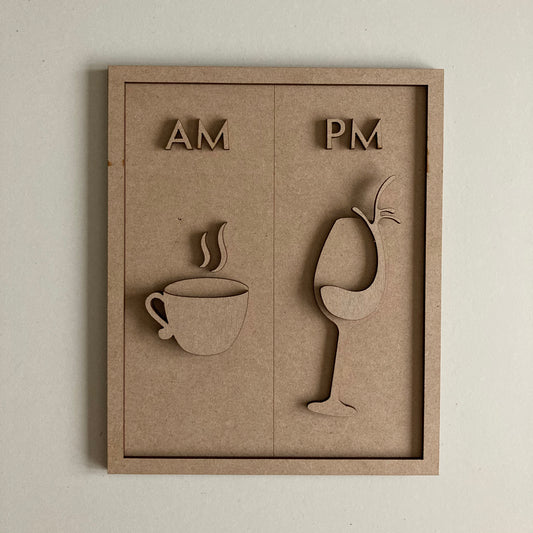 22cm AM PM Sign
