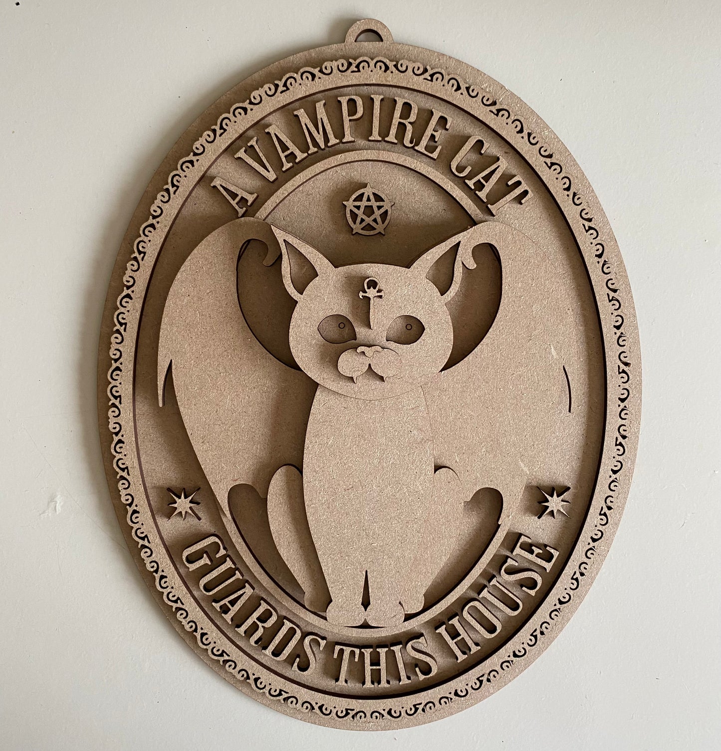30cm A Vampire Cat Guards This House Sign