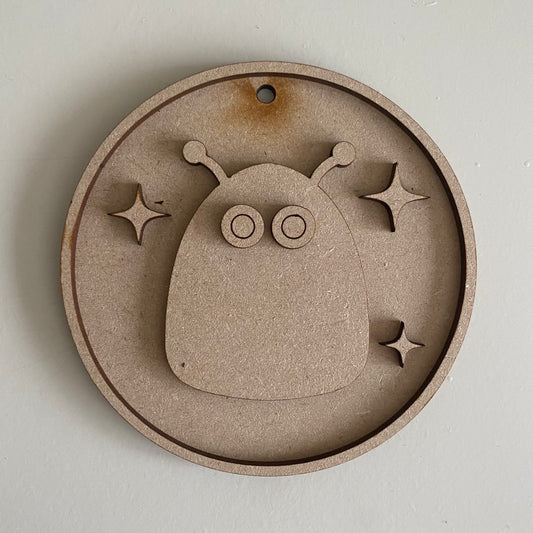 10cm Blob Alien With Two Eyes Round Bauble