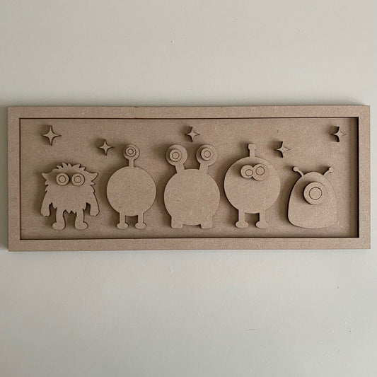 30cm Aliens Rectangle Sign