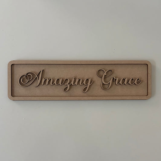 30cm Amazing Grace Rectangle Sign