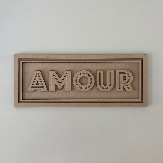 30cm Amour Rectangle Sign