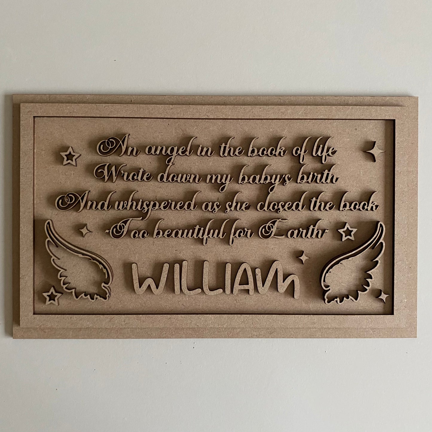 30cm An Angel In The Book Of Life Sign