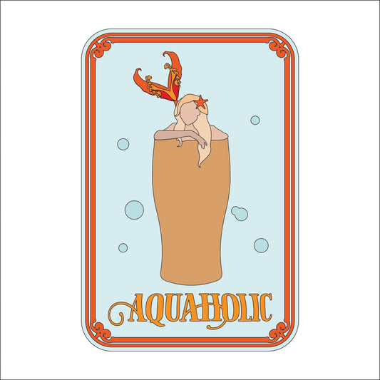 30cm Aquaholic Beer Mermaid Sign