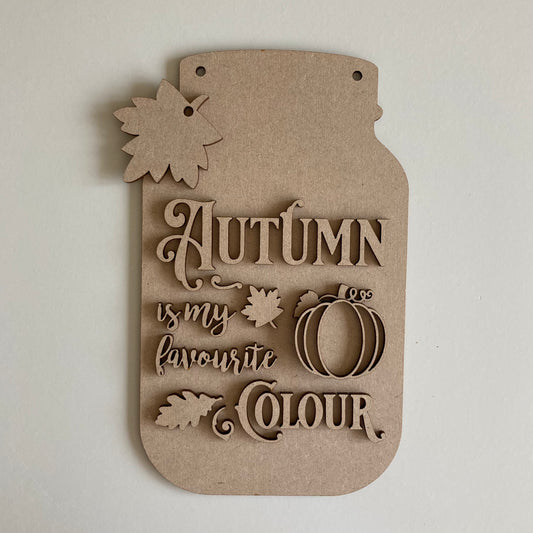 20cm Autumn Is My Favourite Colour Mason Jar