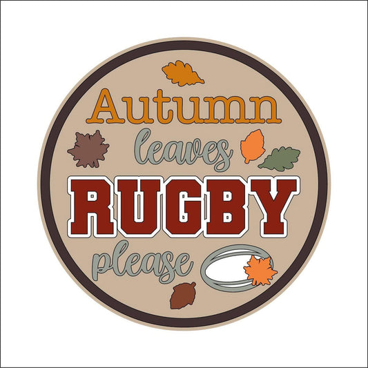 20cm Autumn Leaves Rugby Please Sign