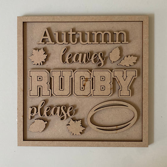19cm Autumn Leaves Rugby Please Sign