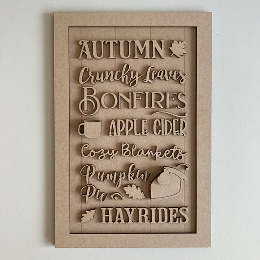 30cm Autumn Words Sign