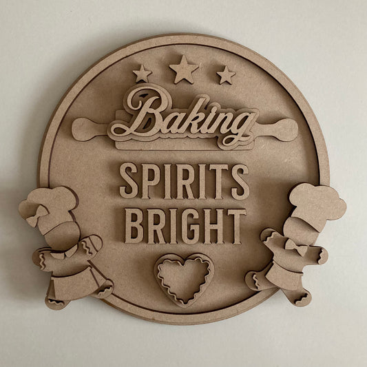 20cm Baking Spirits Bright Sign