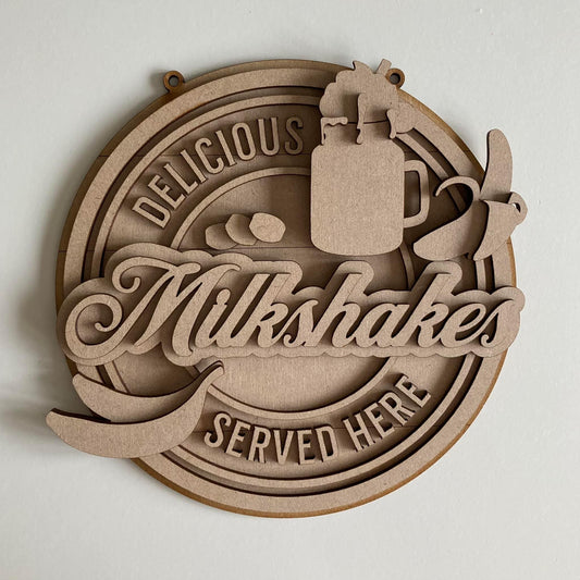 20cm Banana Milkshake Sign