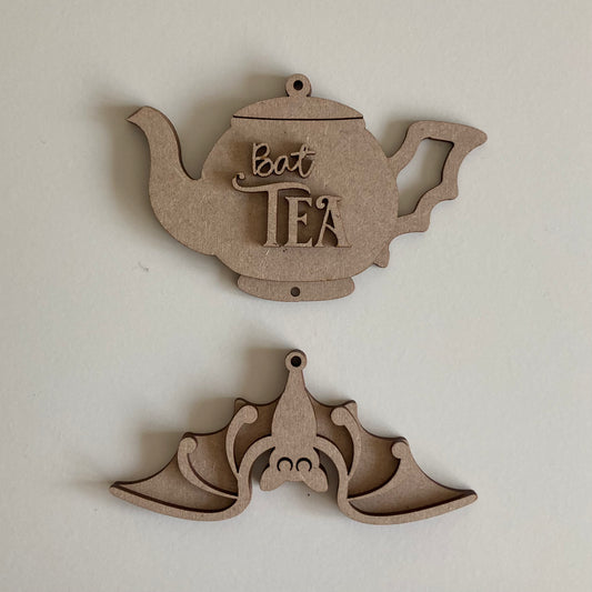 14cm Bat Tea Teapot Dangly Decoration