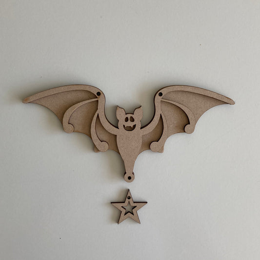 17cm Bat & Star Dangly Decoration