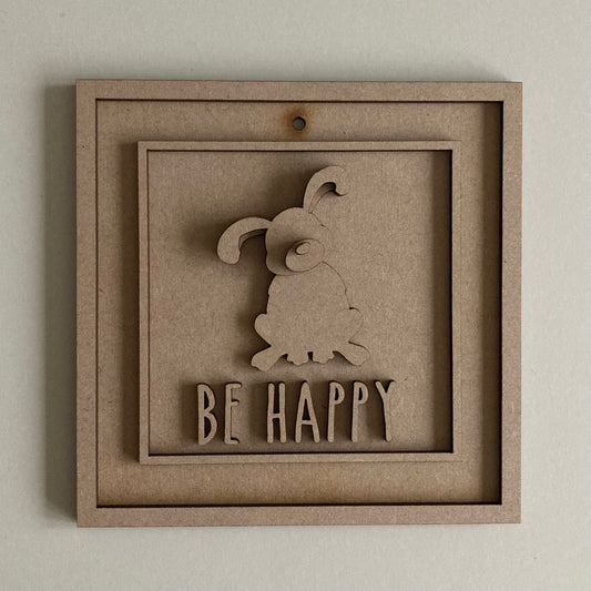 15cm Be Happy Bunny Sign