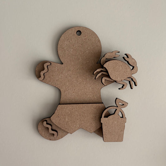 10cm Beach Gingerbread Character
