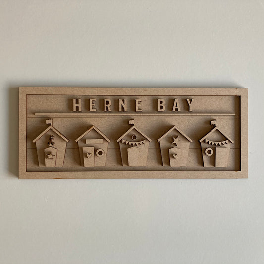 30cm Beach Huts Sign