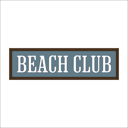 30cm Beach Club Rectangle Sign
