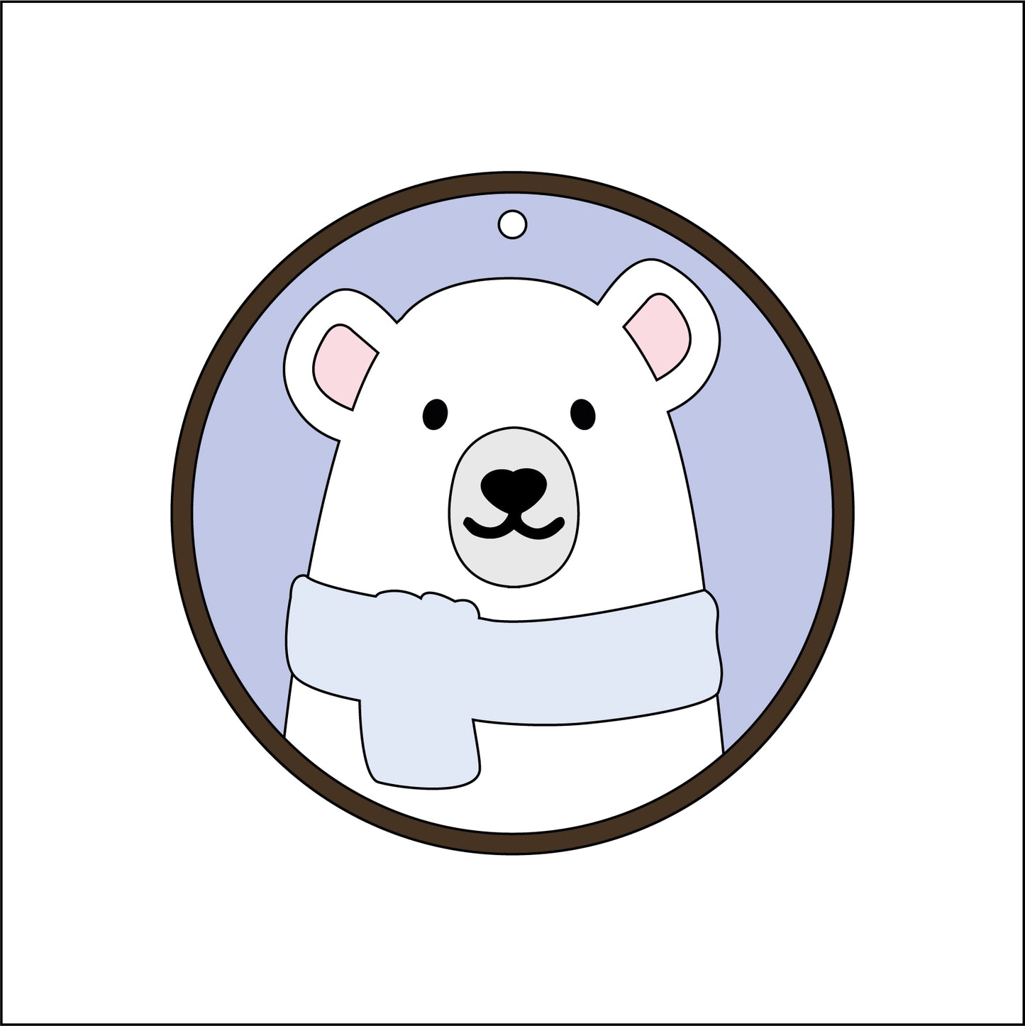 10cm Polar Bear Round Bauble